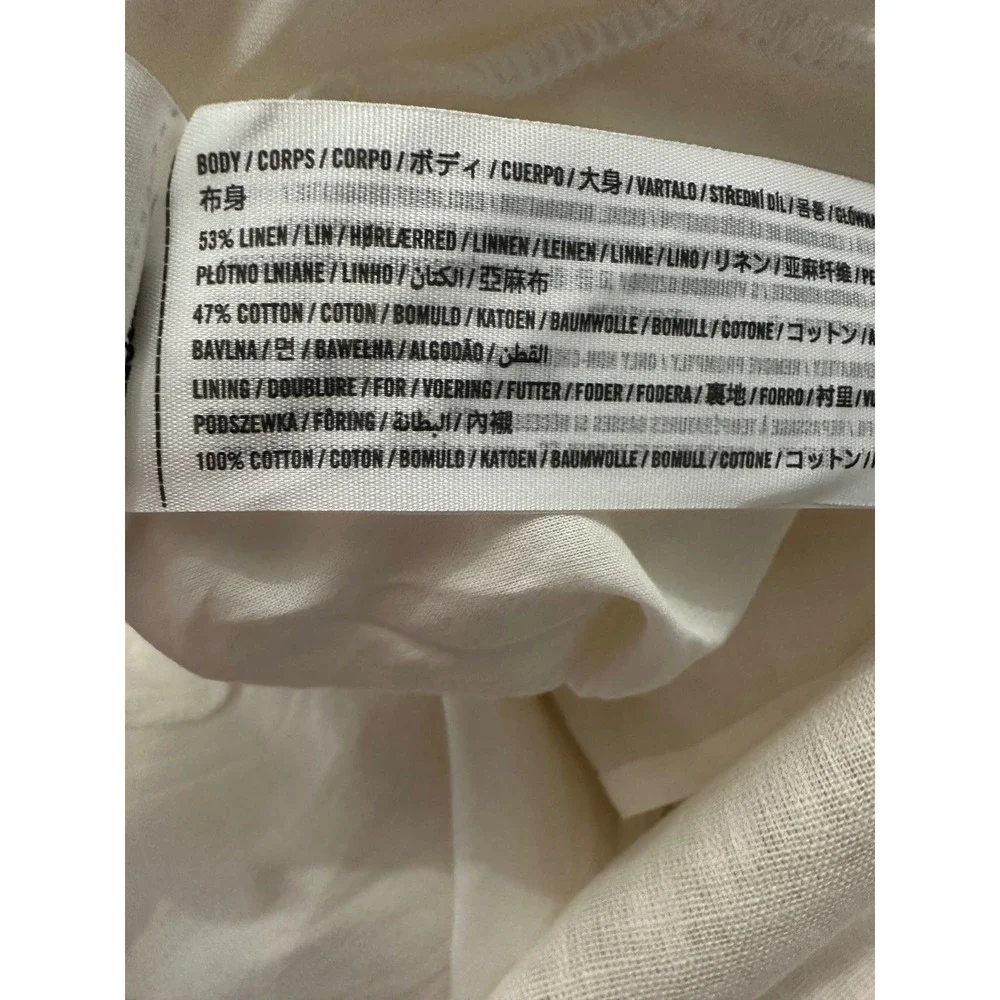 Abercrombie & Fitch Linen Blend Maxi Dress Black White Colorblock XL NEW